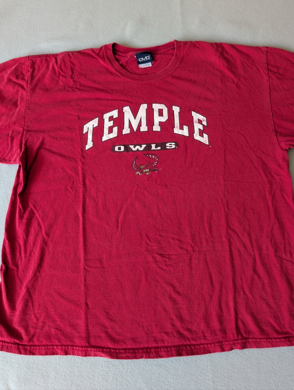 90s Vintage Temple University Owls Football 100% Cotton Tee Shirt 2XL Collegiate image 2